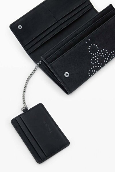 Desi Large wallet with studs and detachable card holder