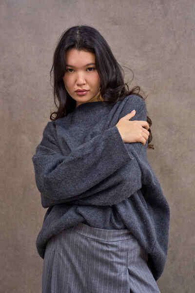 KÜÇÜĞÜM BUTİK Anthracite Knitwear Casual Sweater