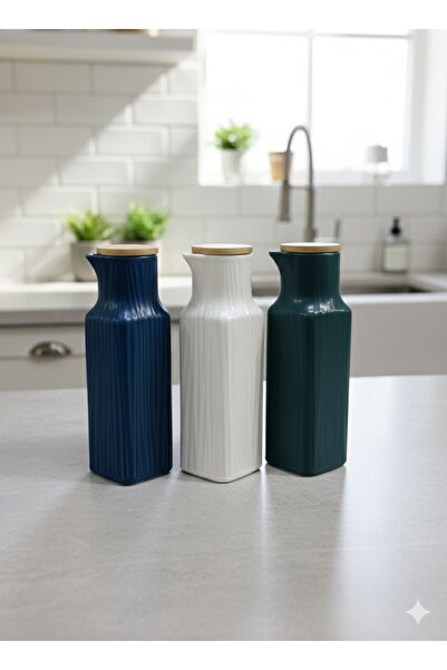 Mebey Home Porcelain 3-Piece Oil Pot Set