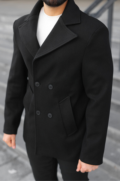 BASEL.CO Double Buttoned Lined Double-Breasted Cashmere Coat