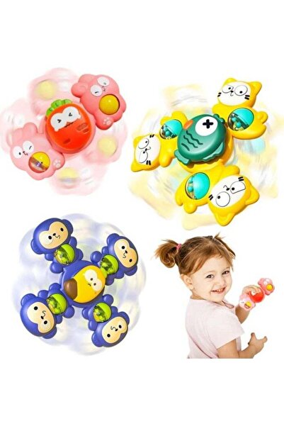 UKR 3-Piece Kids Spinner Set – Suction Cup Baby Rattle Turnable Toys