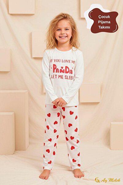 AYMELEK Girls' Pajamas Cotton Patterned Long Sleeve Bottom Top Pajama Set