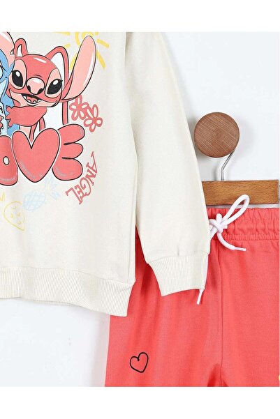 RAPAPA Girl's Two Thread Ba Printed Ngel & Stitch Pajama Set – Long Sleeve – Relaxed Fit 0512