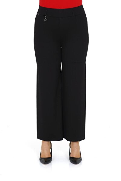 ZANESSI Plus Size Shaping / Sculpting High Waist Wide Leg Knitted Women's Pants