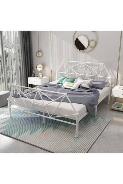 Al Saadah Home Royal White Metal Bed Frame 190 x 120 cm