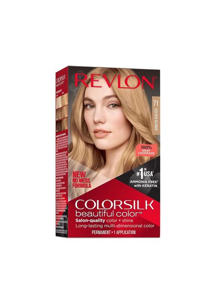 Revlon ColorSilk Beautiful Color Permanent Hair Color, 071 Golden Blonde, 1 Pack
