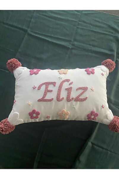 Glow Bebek takı yastığı,Punch nakışlı(30x50 -İÇ DOLGUSUZ) isme özel,hediyelik