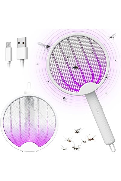 genernic مضرب حشرات كهربائي ٤ في ١ من نيكومي - قابل للطي، قابل للتعليق، قابل لإعادة الشحن عبر USB