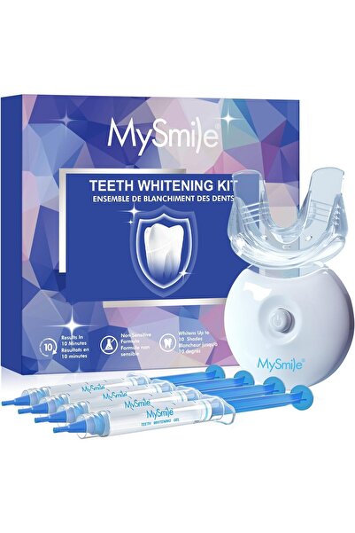 mysmile Teeth Whitening Kit with LED Light and 4 Non-Sensitive Gels, 10-Min F...