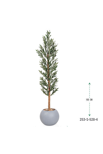 co arma Artificial olive tree, 160 cm tall, large black round pot