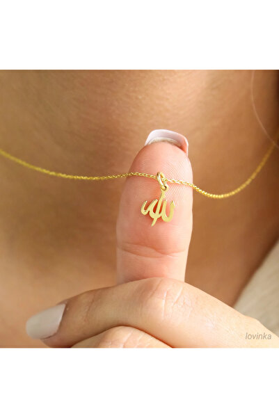 Ay Kuyumculuk 925 Ayar ALLAH Yazılı Minimal Kolye