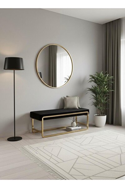 LİLACAM DESİGN Lüx Metal Ayaklı Babyface Kumaş Puf | Bench Bank | Antre Yatak...