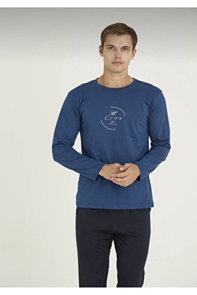 İpek Чоловічий комплект піжами з довгими рукавами, з модалу та бавовни