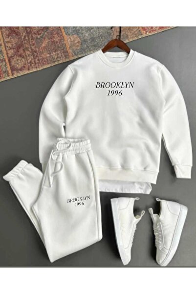 woonkey Brooklyn 1996 Streetwear Oversized Set – Black Sweatshirt & Jogger Trend 2-Pack