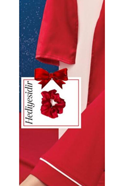 İpek Women's Long Sleeve Front Buttoned 100% Cotton New Year Pajama Set