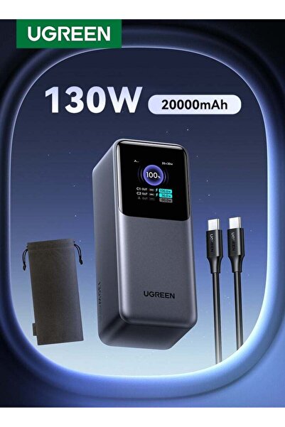 Ugreen Power Bank 130W (72Wh) 20000mAh Portable Charger with Smart Screen (PB 721)