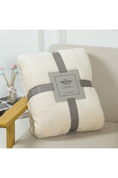OEM Fluffy Blanket with Fur 200x230cm, Unique Pattern, Premium Material, 2 Persons, White