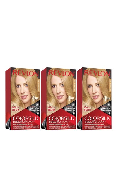 Revlon Colorsilk Beautiful Permanent Hair Color with 3D Gel Technology & Keratin, 74 Medium Blonde,
