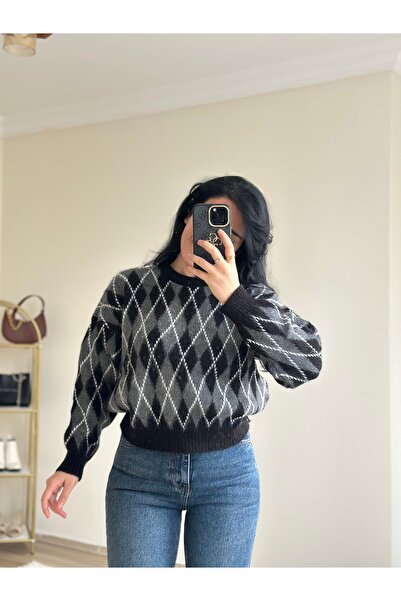 YELZEY BUTİK Baklava Pattern Sweater