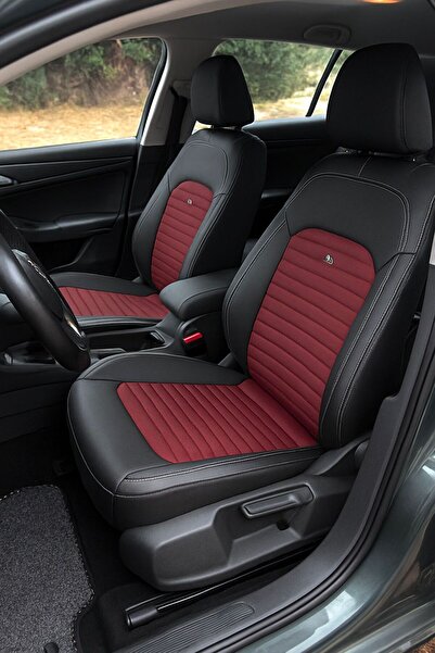 NATOCONCEPT Renault Fluence 2010–2016 Oto Kılıf Deri Orta Kumaş Keten Kırmızı