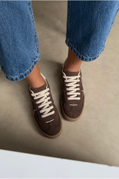 Mupa Shoes Pantofi sport pentru femei, din piele întoarsă, maro