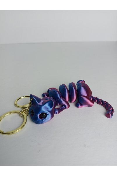 JUST WOMAN Women's Bag Charm Cat Keychain Purse Accessory 3D Printing