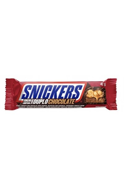 Snickers Double Chocolate Bar, 42 g — soft nougat, caramel, peanuts, extra chocolate