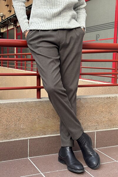 inpool Men'S, Pleated Detail, Elastic Waistband, Regular-Fit, Winter and Spring Pants 25Inp271Duz