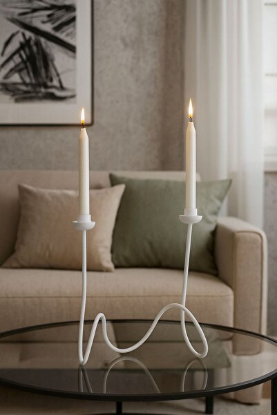 fromro Κηροπήγιο Aria Ματ Λευκό