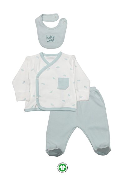 Budi Bistyle 3-piece bodysuit set hello world 13105 mint