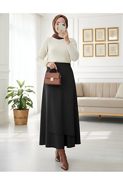 HİJABAYA Φούστα κατάδυσης με διπλό στρώμα στο μπροστινό μέρος