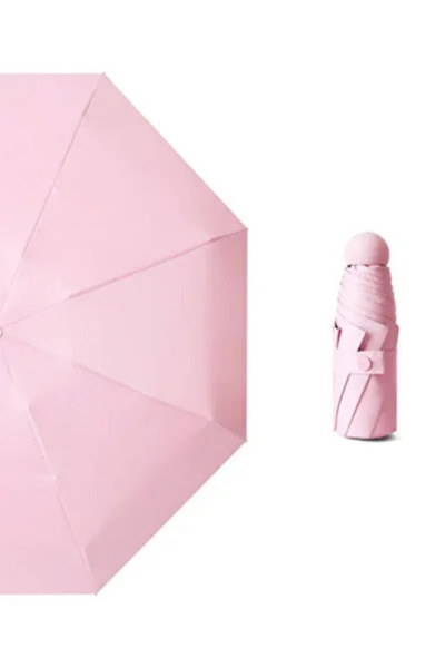 GOLDEN BAZAAR Fiber Çantalı Kılıflı Kapsül Şemsiye Pembe