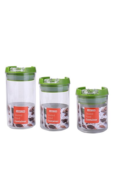 Lawazim Sealed Food Container 7x10cm Green - BPA Free Leak Proof Round Box