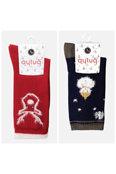 GülayŞe Ženske čarape sa novogodišnje tematikom, Pamuk par, 2 komada