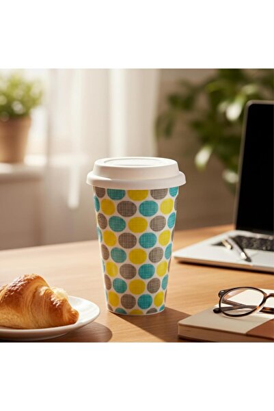 SUPPLIER Set of 2 Porcelain Coffee Cups with Silicone Lid — Reusable BPA-Free Travel Cups