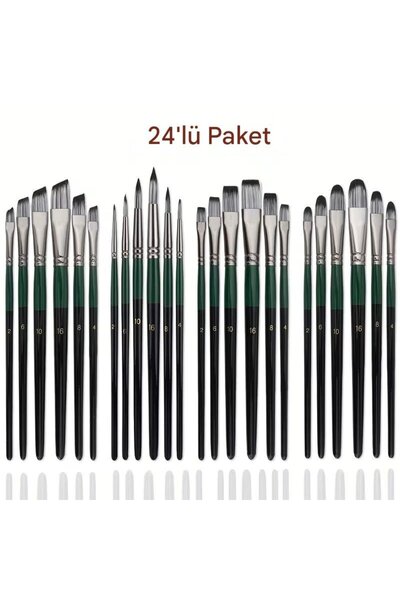 Sanathobi Набір пензлів для малювання, 24 штуки — 4 різні моделі, акрилова фарба, олійна фарба, гуаш, висока якість