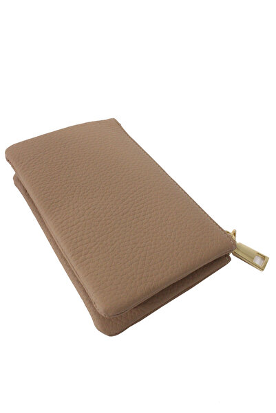 Metropolitan Mpcuz 401 Women's Unisex, Genuine Leather, Wallet Card Holder, Portfolio Beige