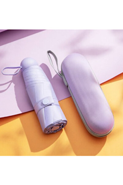 GOLDEN BAZAAR Fiber Çantalı Kapsül Şemsiye Lila