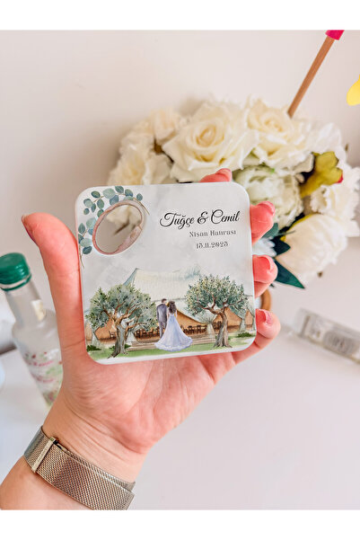 arslart zeytin ağacı kır Düğünü tasarım kişiye özel magnet açacak & bardak al...