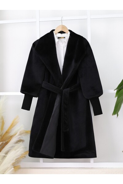 HİJABAYA Вълнено палто с подплатени ръкави и шалче