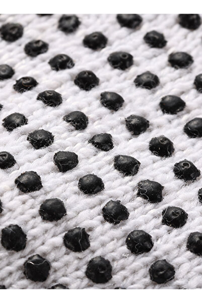 Lawazim Cotton Working Gloves 10 Pairs - White Black Dotted Non Slip Grip