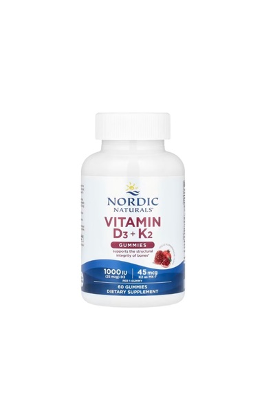 Nordic Naturals Vitamin D3 + K2 Pomegranate 60 Gummies -
