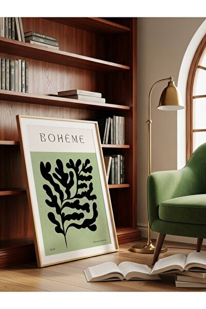 fuart.co Yeşil Boheme Art Bohem Dijital Baskı Poster (Çerçevesiz)