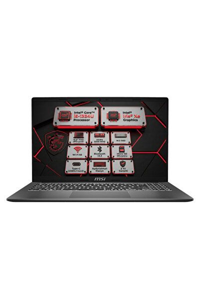 MSI Modern 15 i5-1334U 64GB 2TB SSD 15.6" FHD Freedos Laptop, Notebook F13MG-869XTR 006