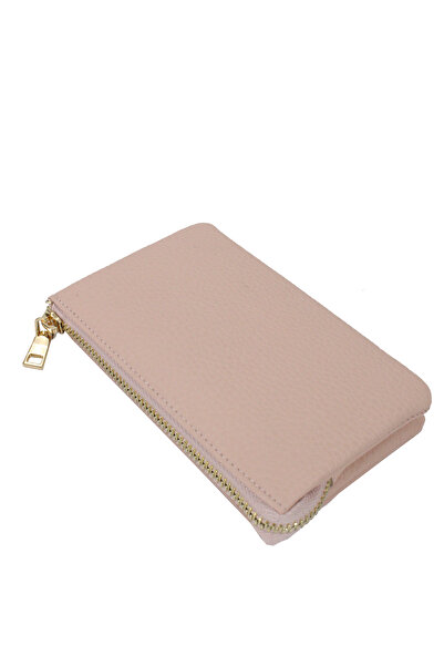 Metropolitan Mpcuz 401 Women's Unisex, Genuine Leather, Wallet Card Holder, Portfolio Powder