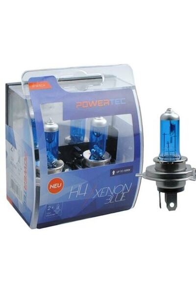 M-TECH Set de 2 becuri halogene Powertec Xenon H4 albastre 55W 12V