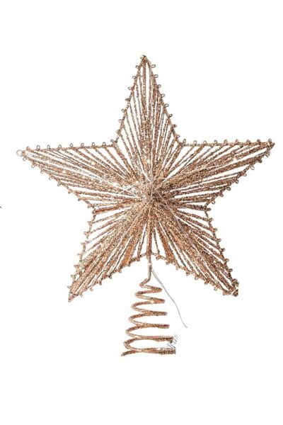 Fatio نجمة عيد الميلاد، أضواء LED دافئة، نجمة معدنية ريفية، قمة شجرة عيد الميلاد