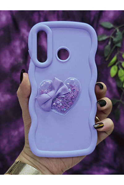 Magic Ring Huawei P30 Lite Compatible Heart and Ribbon Star Glitter Lilac Phone Case