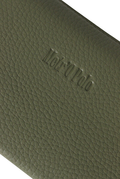 Metropolitan Mpcuz 401 Women's Unisex, Genuine Leather, Wallet Card Holder, Portfolio Khaki