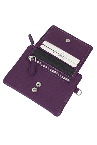 Metropolitan Mpcuz 103 Women's Unisex, Genuine Leather, Wallet Card Holder Plum